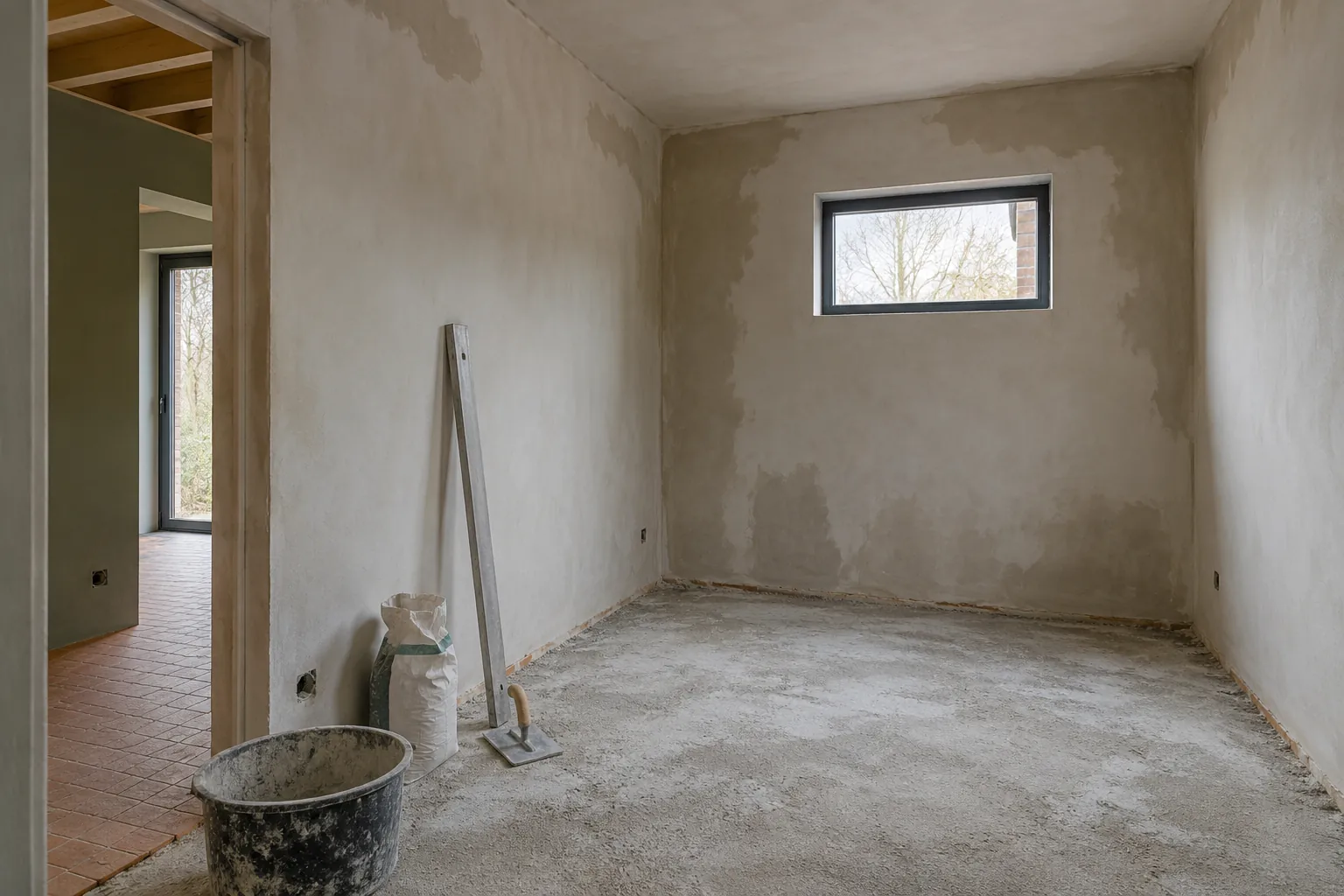 Bouwvocht in nieuwbouw: droogplekken in vers pleisterwerk