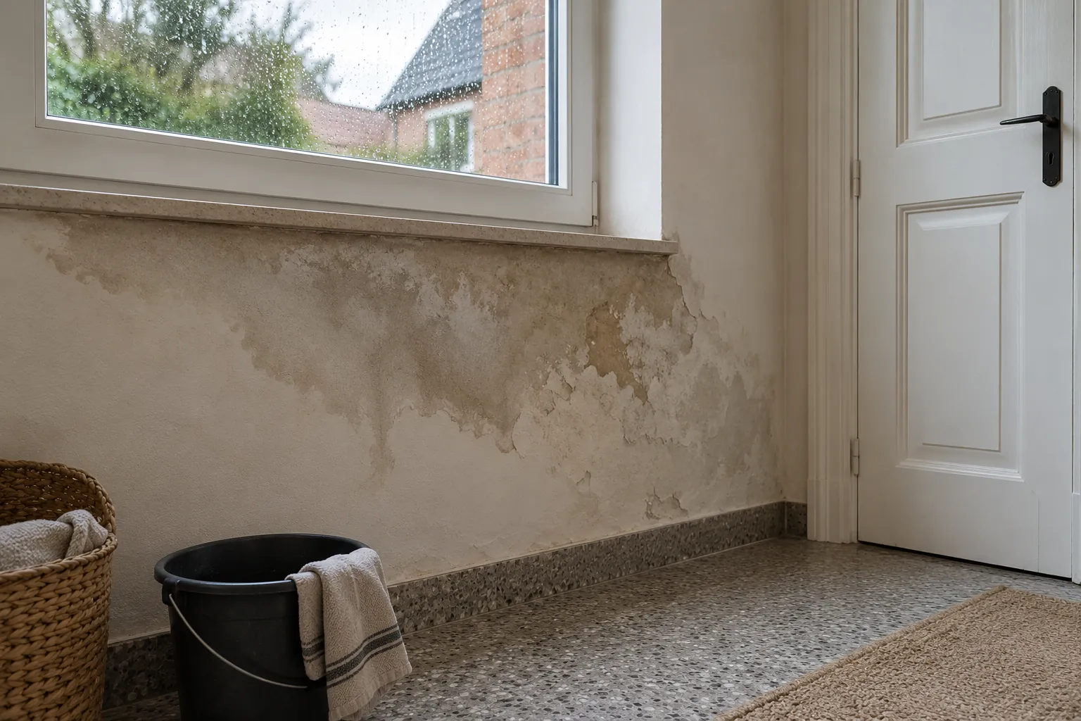Doorslaand vocht: vochtplek aan de binnenzijde van een buitenmuur